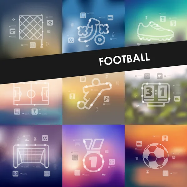Fotboll tidslinjen infographics — Stock vektor