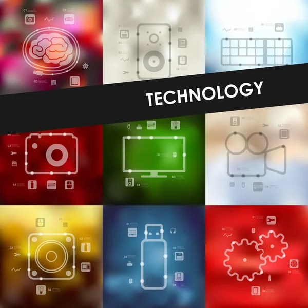 Infographie chronologique de la technologie — Image vectorielle