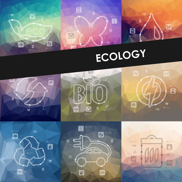 Ecologie cronologie infografică — Vector de stoc