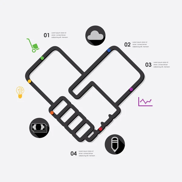 Infográfico de negócios com ícones — Vetor de Stock