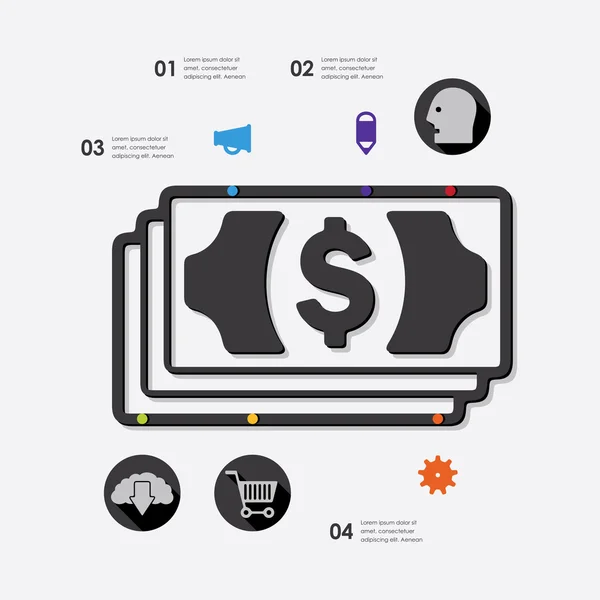 Business-Infografik mit Symbolen — Stockvektor