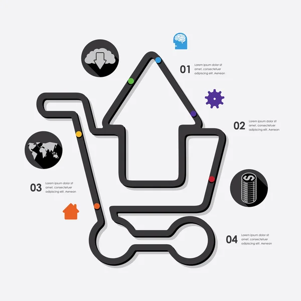 Infografica aziendale con icone — Vettoriale Stock