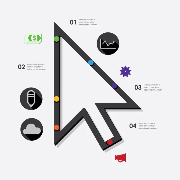 Infografía de negocios con iconos — Vector de stock