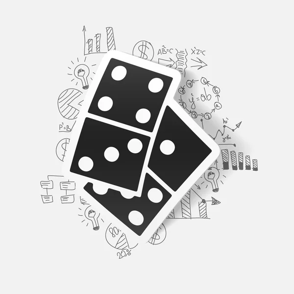 Dibujo de fórmulas de negocio con icono de dominó — Archivo Imágenes Vectoriales