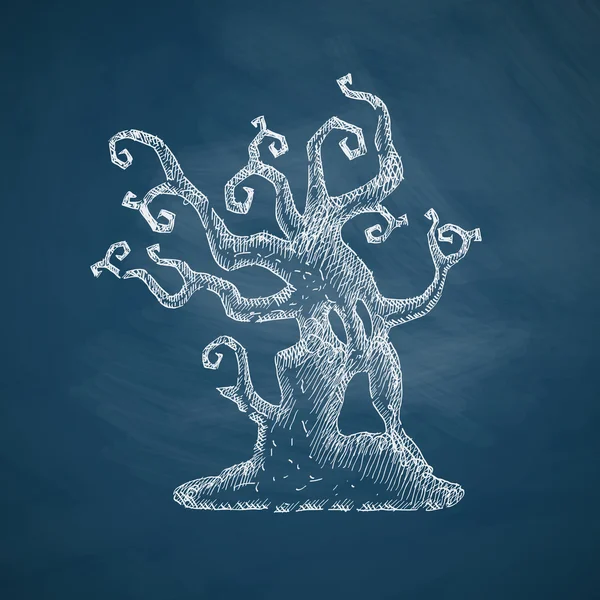 Icono de árbol dibujado a mano — Vector de stock