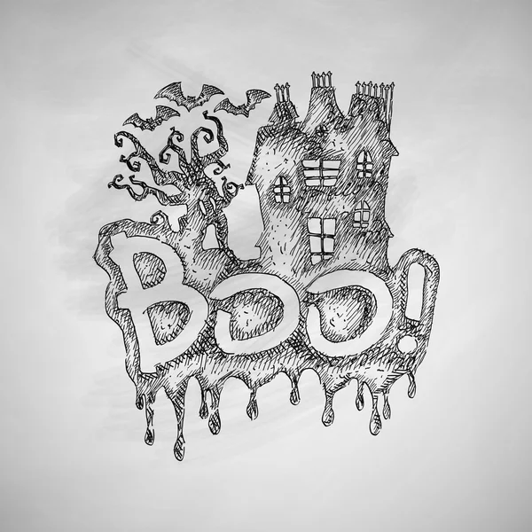 Hand drawn boo icon — Stock Vector