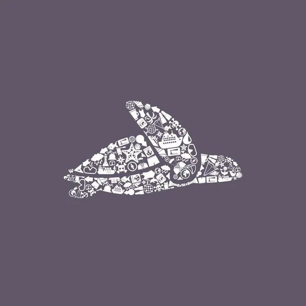 Turtle shaped icon — 图库矢量图片