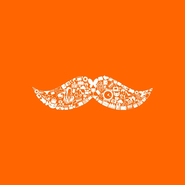 Mustache shaped icon — ストックベクタ