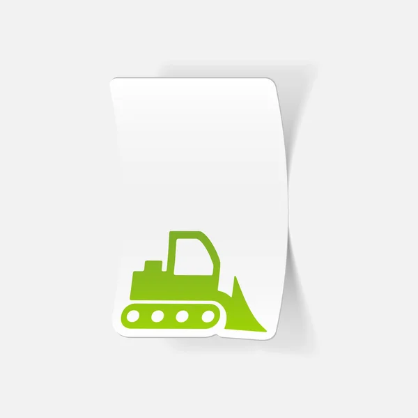 Realistic design element: bulldozer icon — Stock Vector