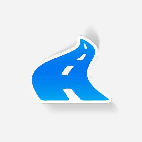 Elemento de design realista: ícone de estrada — Vetor de Stock
