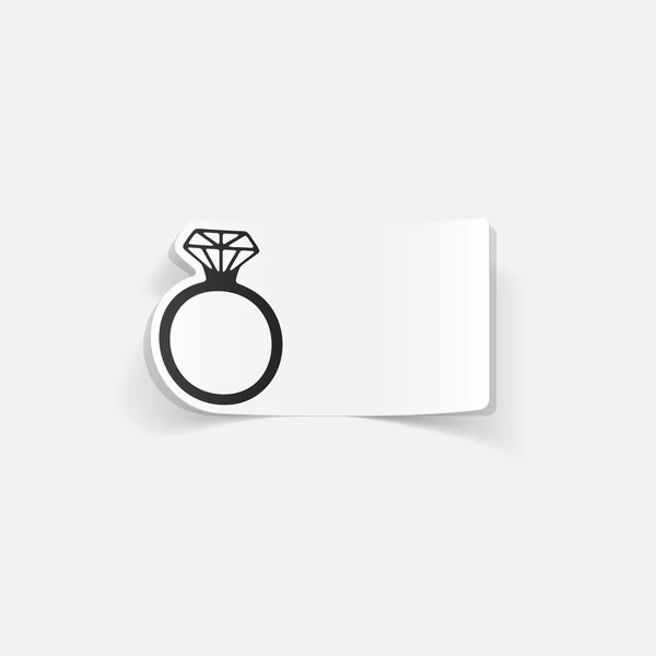 Reális design elem: ring ikon — Stock Vector