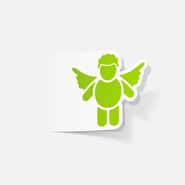 Elemento de diseño realista: icono de ángel — Vector de stock