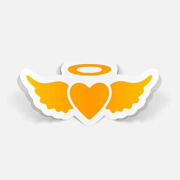 Icona angelo del cuore — Vettoriale Stock