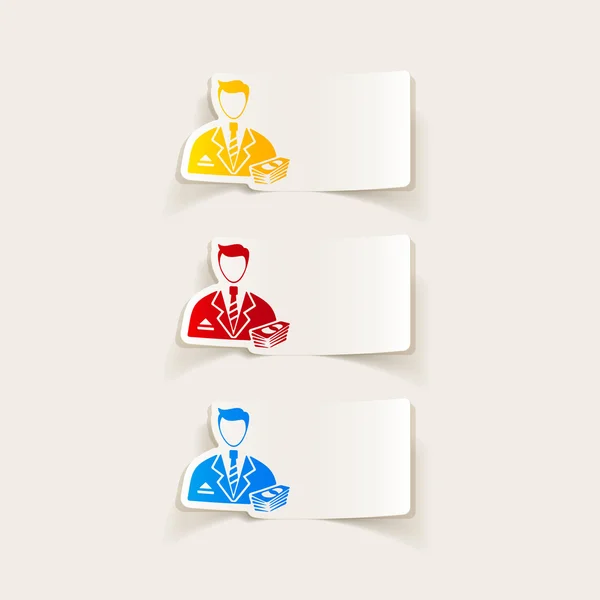 Realistic design element: businessman icon — Stock Vector