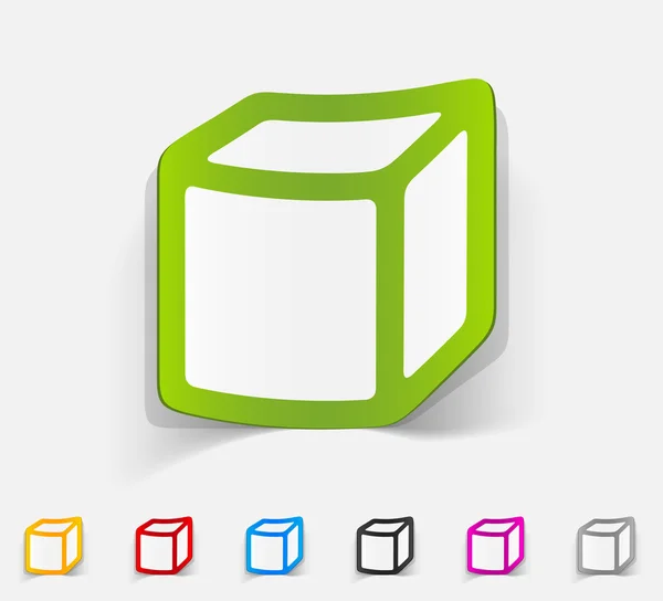 Elemento de design realista: ícone de cubo — Vetor de Stock