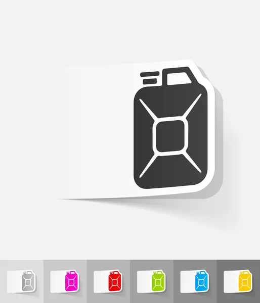 Jerrycan papier sticker — Stockvector