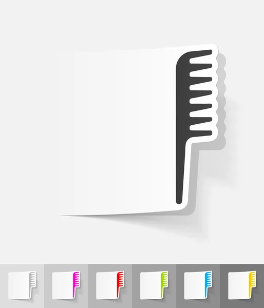 Comb paper sticker — Stock Vector