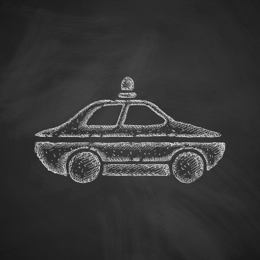 El çekilmiş polis araba simgesi