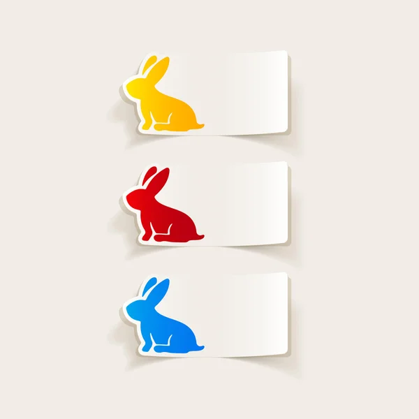 Elementos de diseño realistas de conejos de Pascua — Archivo Imágenes Vectoriales