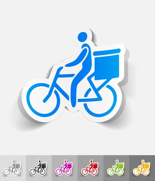 Delivery of goods by bicycle elements — Stock Vector