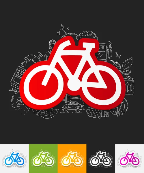 Bisiklet kağıt etiketleri — Stok Vektör