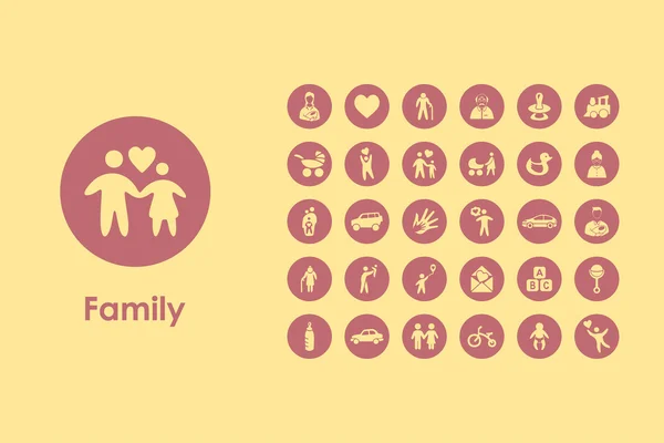 Набір простих сімейних піктограм — стоковий вектор