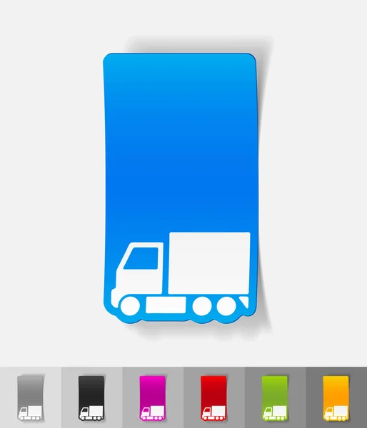 Delivery van realistic design elements — Stock Vector