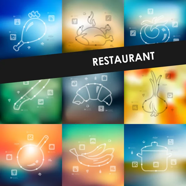 Infográficos da linha do tempo do restaurante — Vetor de Stock