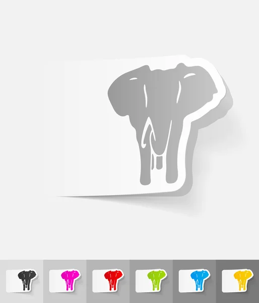 Elemento de diseño realista. elefante — Vector de stock