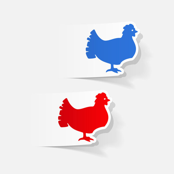 realistic design elements of chickens