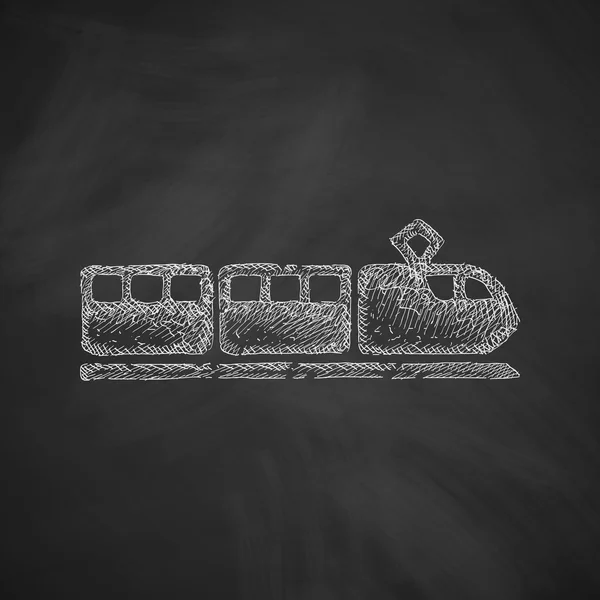 Handgetekende trein pictogram — Stockvector