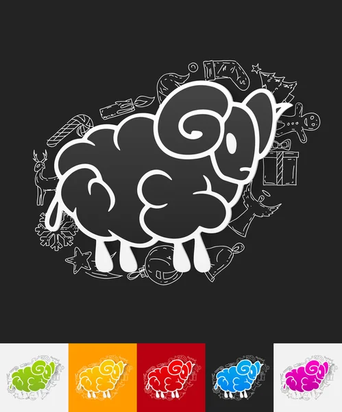 Sheep paper stickers — Stock Vector