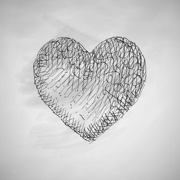 Ícone coração desenhado à mão — Vetor de Stock