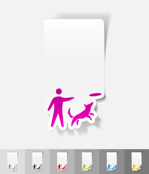 Spelen met de hond realistische ontwerpelementen — Stockvector