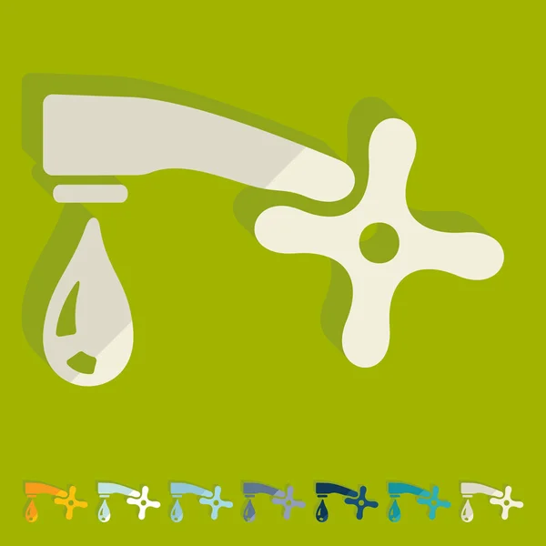 Flat design: faucet — Stock Vector