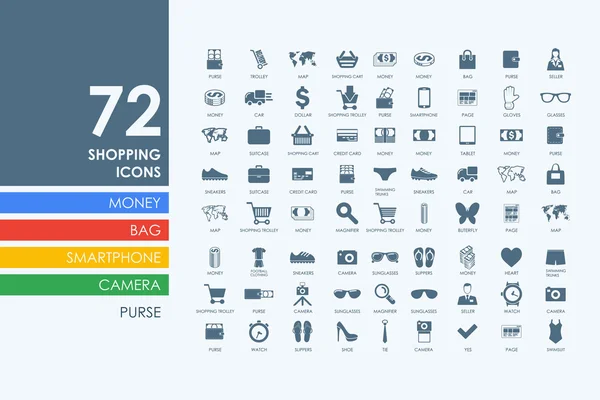 Uppsättning shopping ikoner — Stock vektor