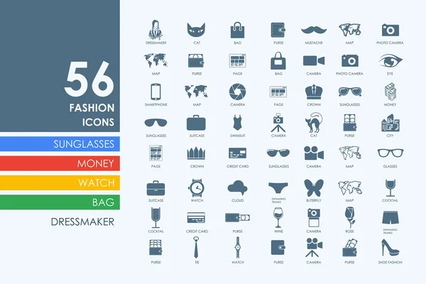 Set of fashion icons — Stock Vector