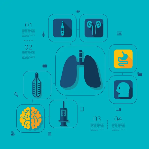 Medicina infografías planas — Archivo Imágenes Vectoriales