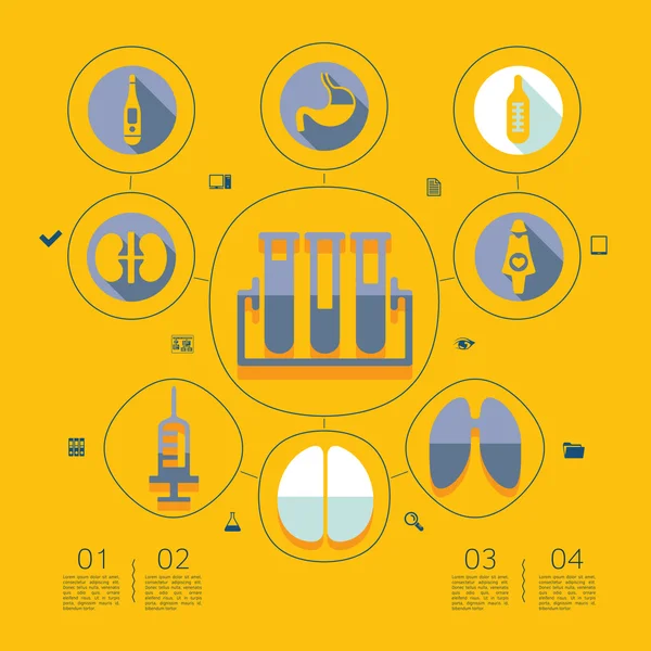 Geneeskunde platte infographics — Stockvector