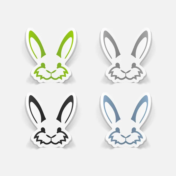 Éléments de conception réalistes de lapins de Pâques — Image vectorielle
