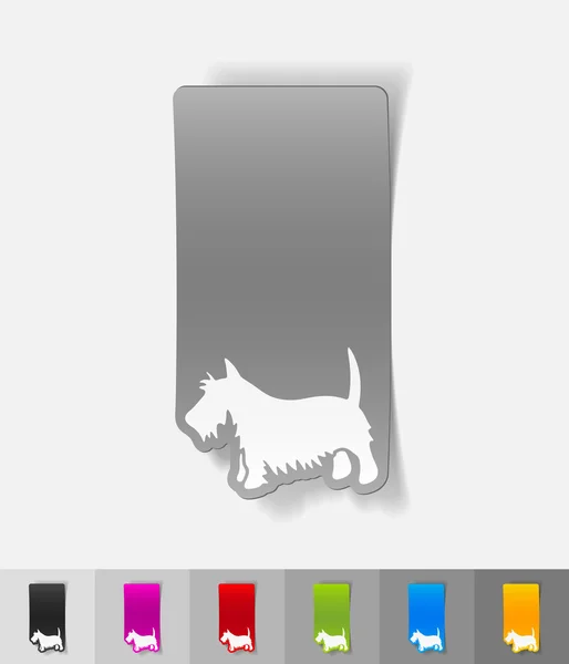 Scottish terrier paper sticker — Stock Vector