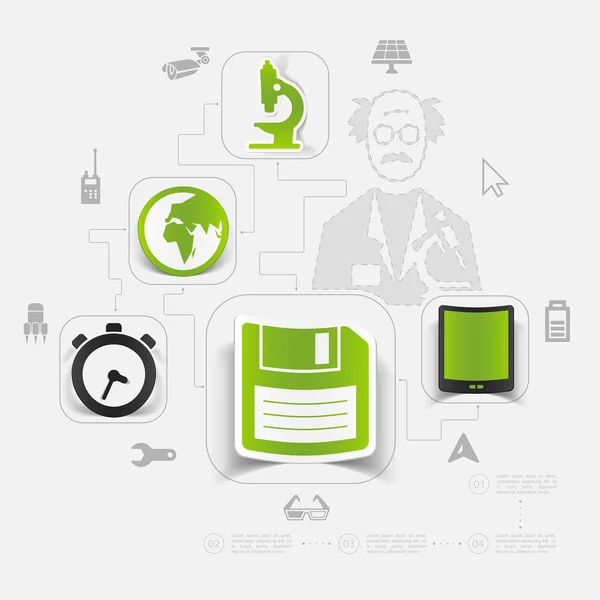 Technologie groene sticker infographic — Stockvector