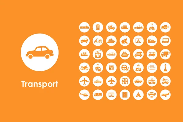Zestaw prostych ikon transportu — Wektor stockowy