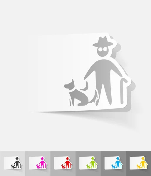 Viejo hombre y perro elementos de diseño — Vector de stock