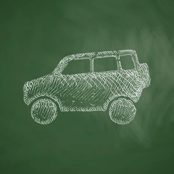 Voiture dessinée à la main icône SUV — Image vectorielle