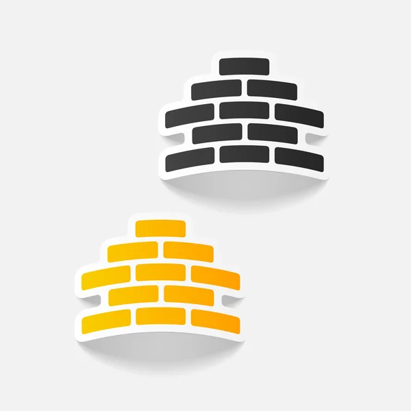 Brickwork realistic design elements — Stock Vector