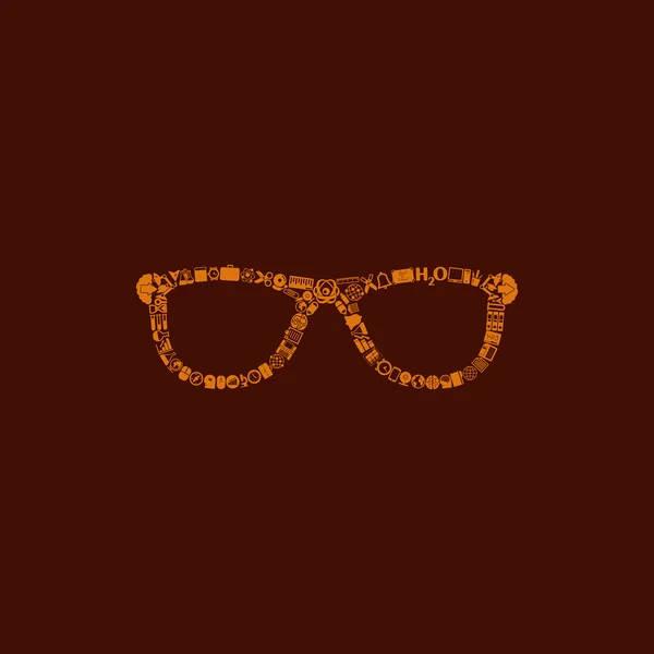 Ikona okulary ornament — Wektor stockowy