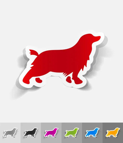 Spaniel paper sticker — Stock Vector