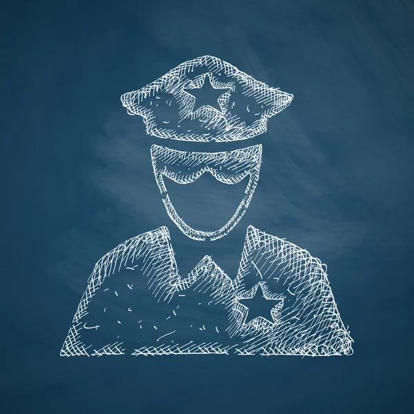 手描きの警察官のアイコン — ストックベクタ