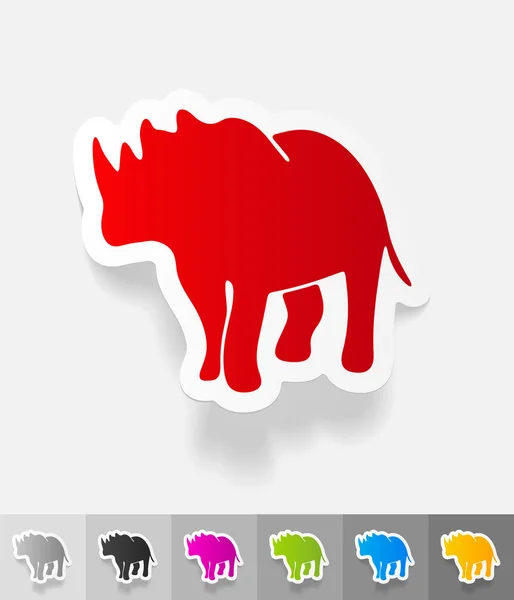 Realistische ontwerpelement. Rhino — Stockvector